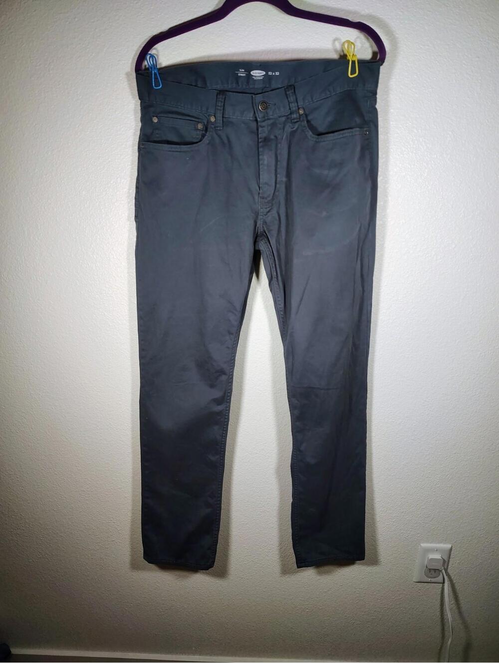 Old Navy Mens Slim Blue straight Pants 32x32 Work Academia Preppy 5 Pockets Soft